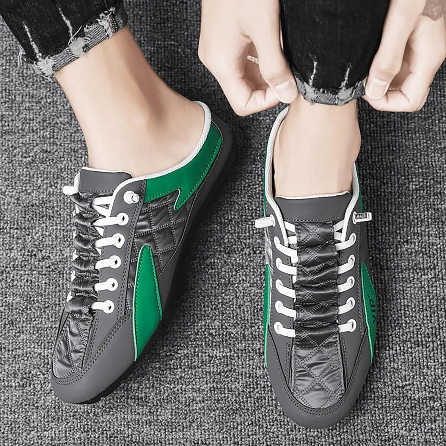 2023 Men's New Spring And Autumn Fisherman's Shoes Slip On Shoes Mens Suede Shoes Casual Cushion Mesh Trendy Slip on