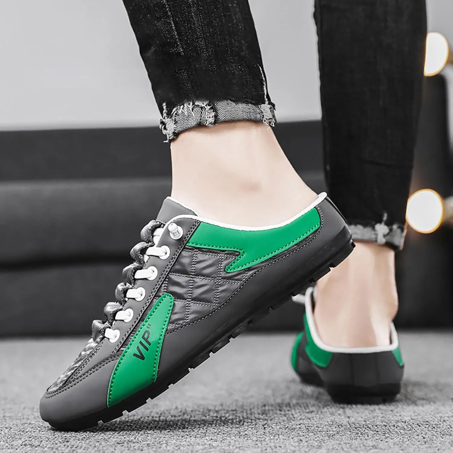 2023 Men's New Spring And Autumn Fisherman's Shoes Slip On Shoes Mens Suede Shoes Casual Cushion Mesh Trendy Slip on