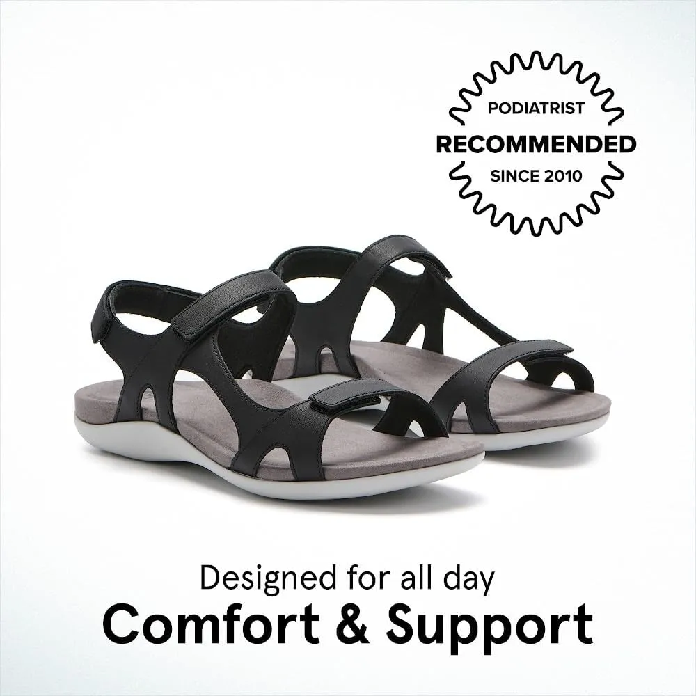 ABEO Oasis Sport Sandal | Walking Sandals Women | Water Resistant Leather Sandals | Three Points of Adjustability | Built-in Orthotic Insole