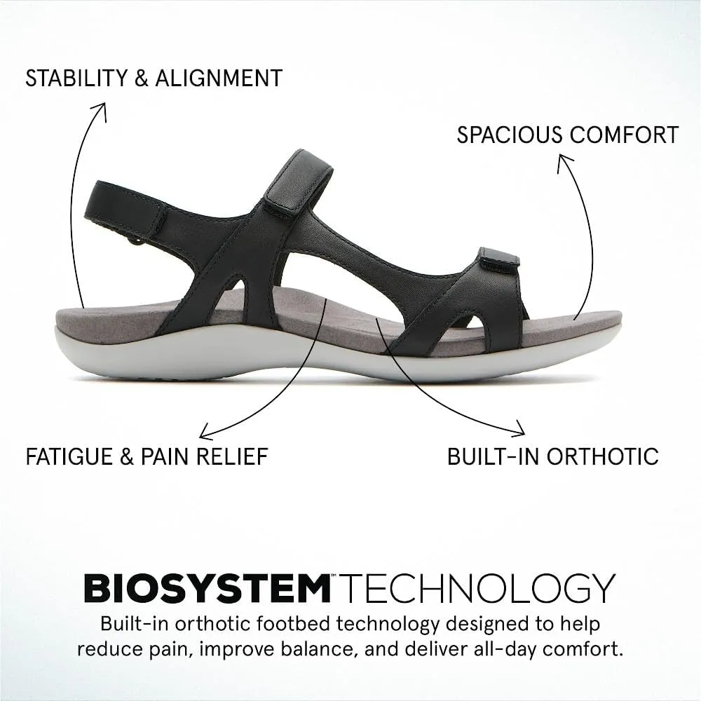 ABEO Oasis Sport Sandal | Walking Sandals Women | Water Resistant Leather Sandals | Three Points of Adjustability | Built-in Orthotic Insole