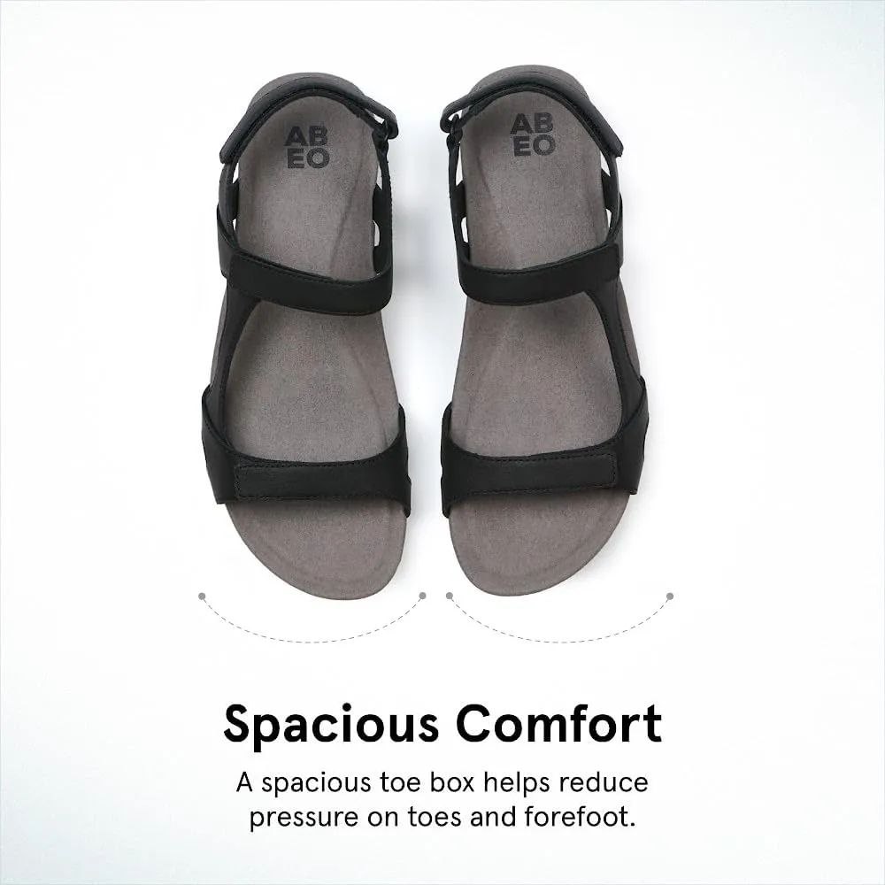 ABEO Oasis Sport Sandal | Walking Sandals Women | Water Resistant Leather Sandals | Three Points of Adjustability | Built-in Orthotic Insole