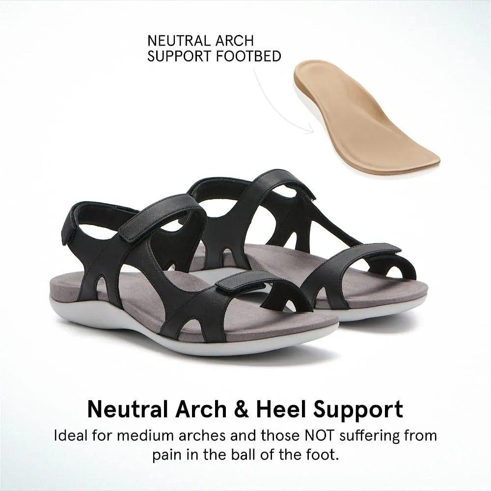 ABEO Oasis Sport Sandal | Walking Sandals Women | Water Resistant Leather Sandals | Three Points of Adjustability | Built-in Orthotic Insole