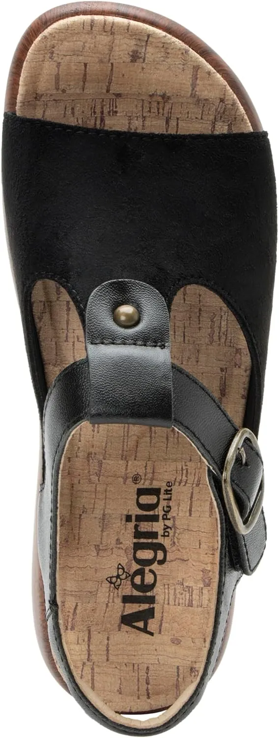 Alegria Betsie - Timeless Comfort, Arch Support - Womens Dream Fit Stretch Upper Slide Sandals, Full Coverage Open Toe Sling Back Strap Platform - Slip-Resistant Chunky Heel