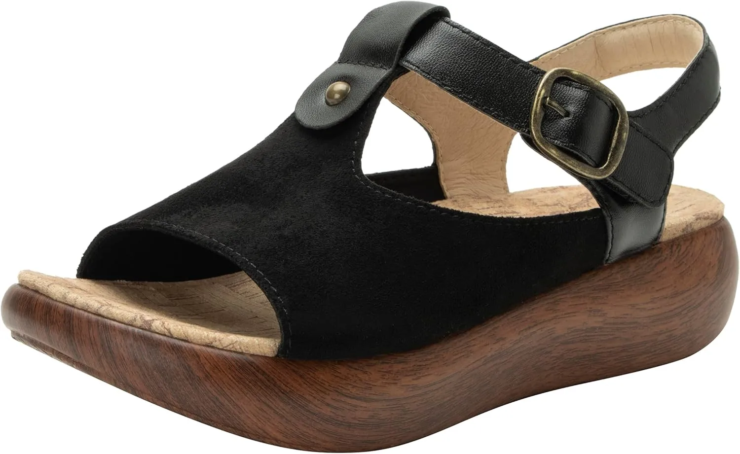 Alegria Betsie - Timeless Comfort, Arch Support - Womens Dream Fit Stretch Upper Slide Sandals, Full Coverage Open Toe Sling Back Strap Platform - Slip-Resistant Chunky Heel