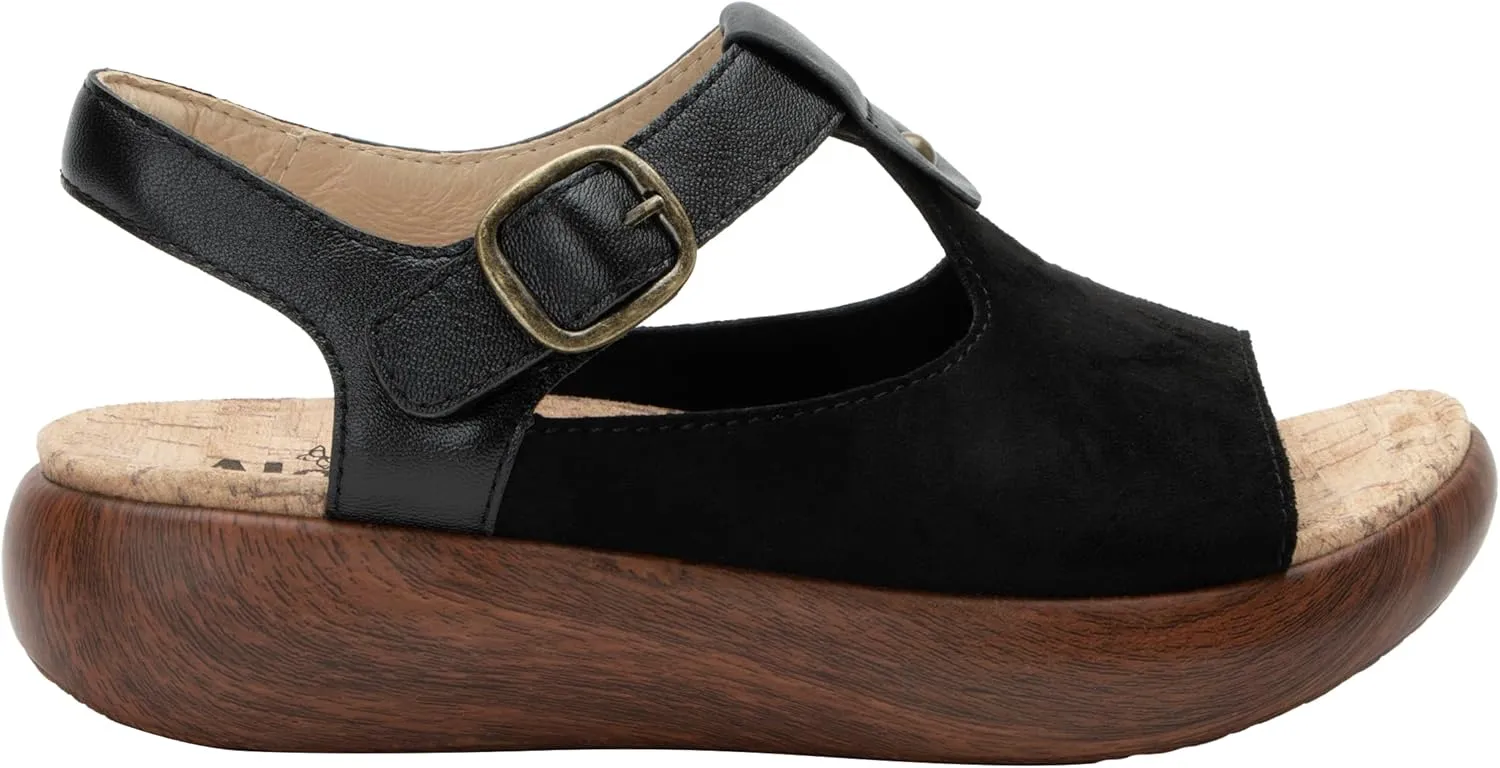 Alegria Betsie - Timeless Comfort, Arch Support - Womens Dream Fit Stretch Upper Slide Sandals, Full Coverage Open Toe Sling Back Strap Platform - Slip-Resistant Chunky Heel