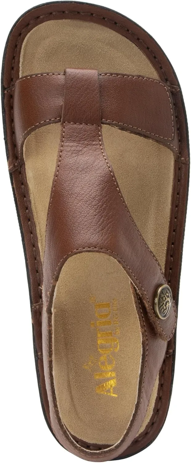 Alegria Womens Kerri - Timeless Comfort, Arch Support and Travel Style - Casual Open Toe T-Strap Platform Leather Sandal