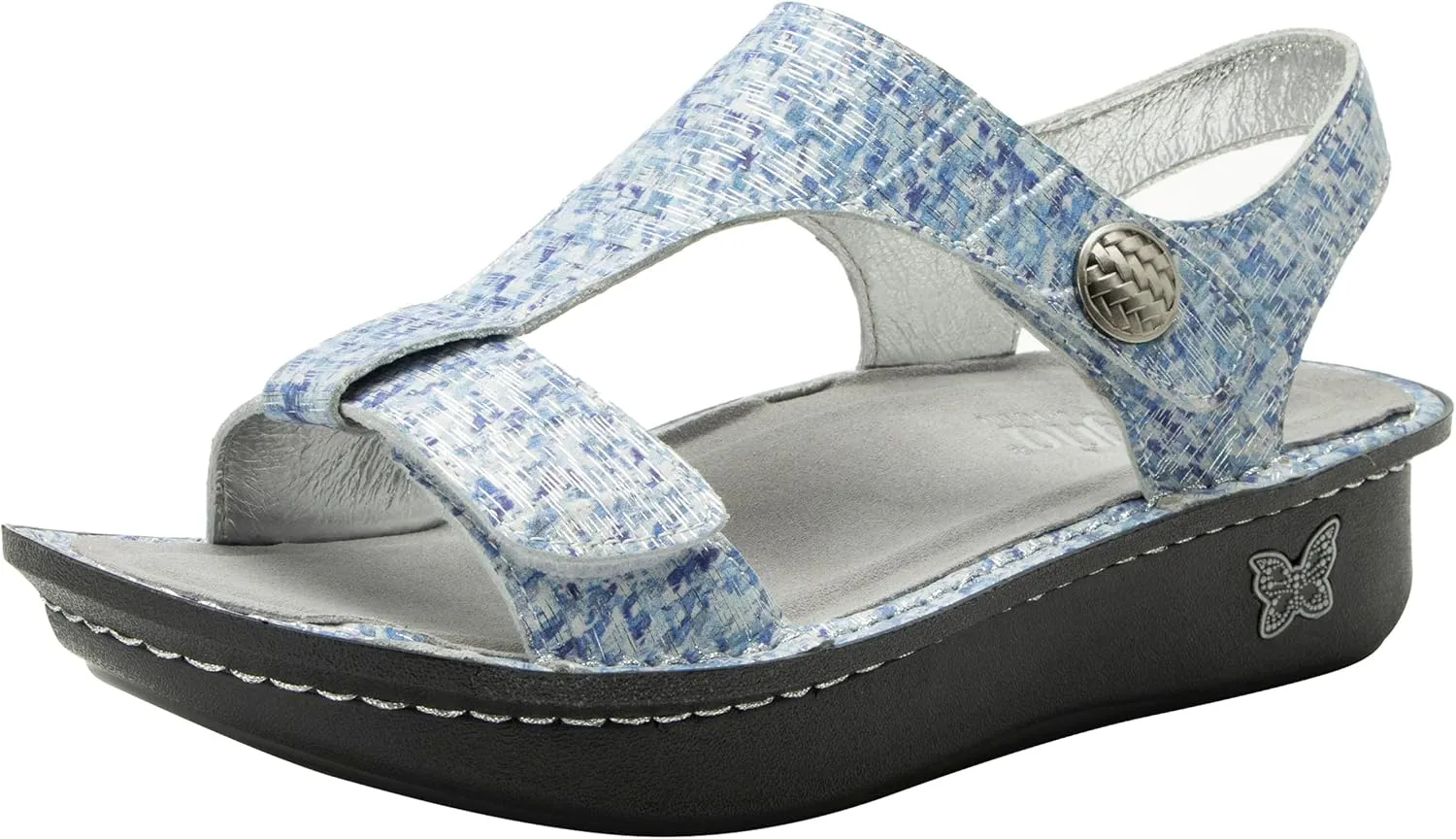 Alegria Womens Kerri - Timeless Comfort, Arch Support and Travel Style - Casual Open Toe T-Strap Platform Leather Sandal