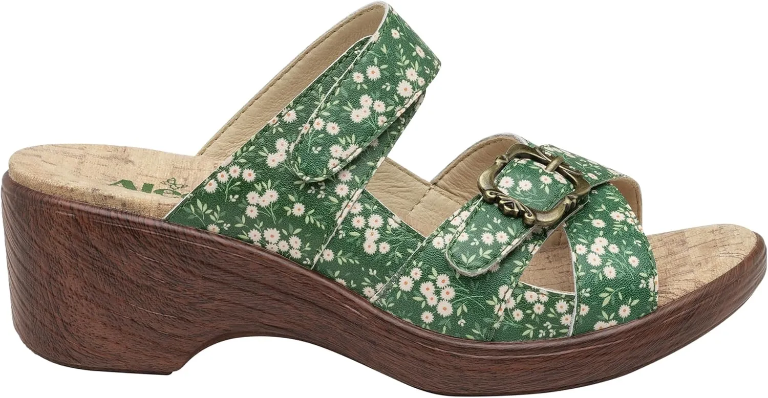 Alegria Women's Sierra Leather Wedge Sandal