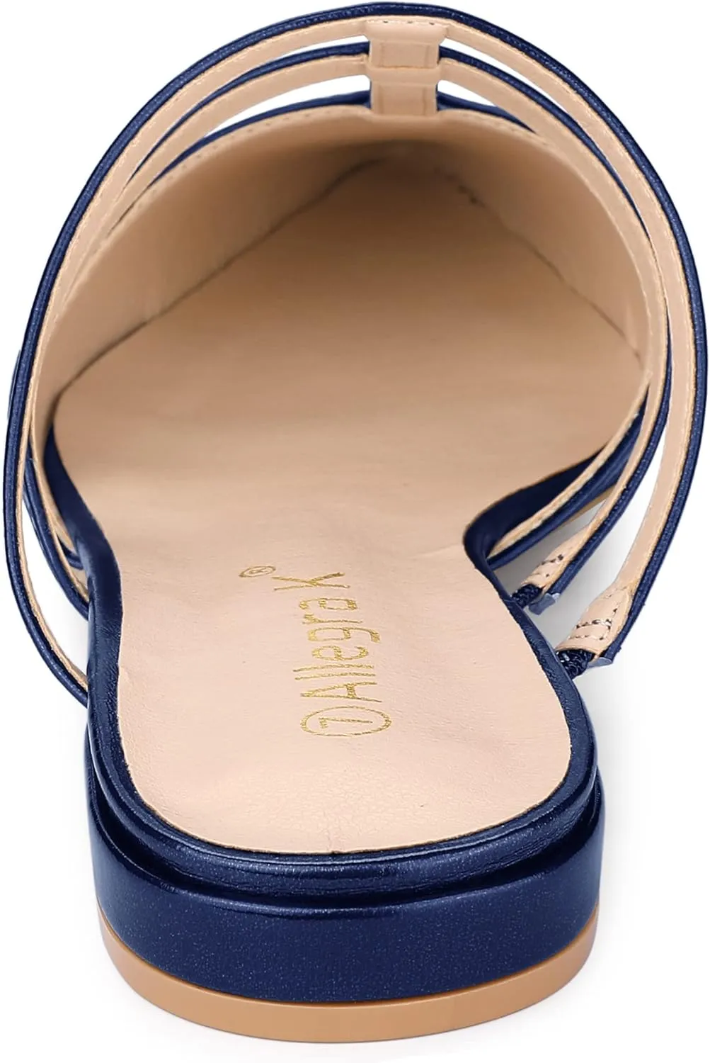 Allegra K Women's Glitter Pointed Toe Flat Mules