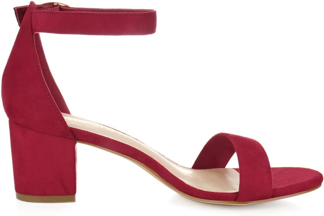 Allegra K Women's Open Toe Block Heel Ankle Strap Sandals