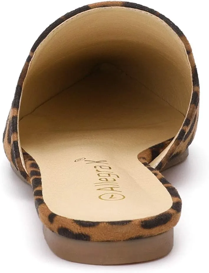 Allegra K Women's Pointed Toe Flat Slides Mules