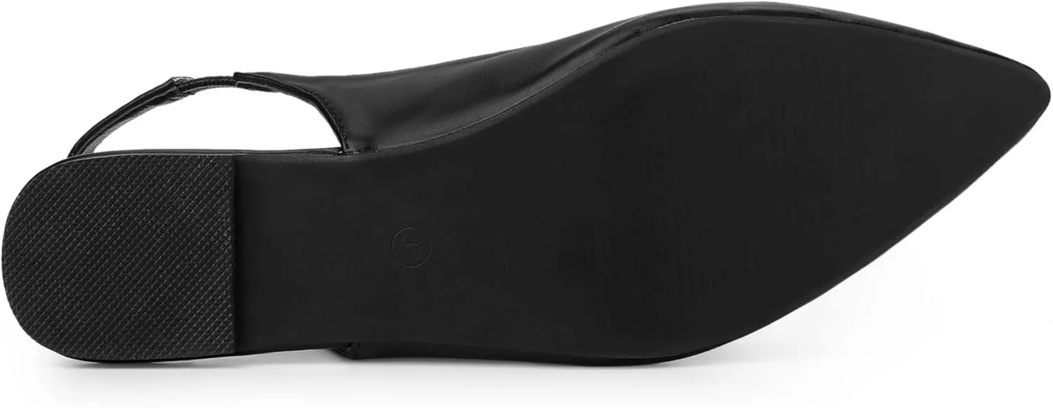 Allegra K Women's Pointed Toe Pumps Slingback Flat Pumps
