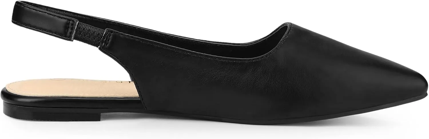 Allegra K Women's Pointed Toe Pumps Slingback Flat Pumps