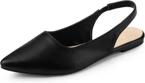 Allegra K Women's Pointed Toe Pumps Slingback Flat Pumps