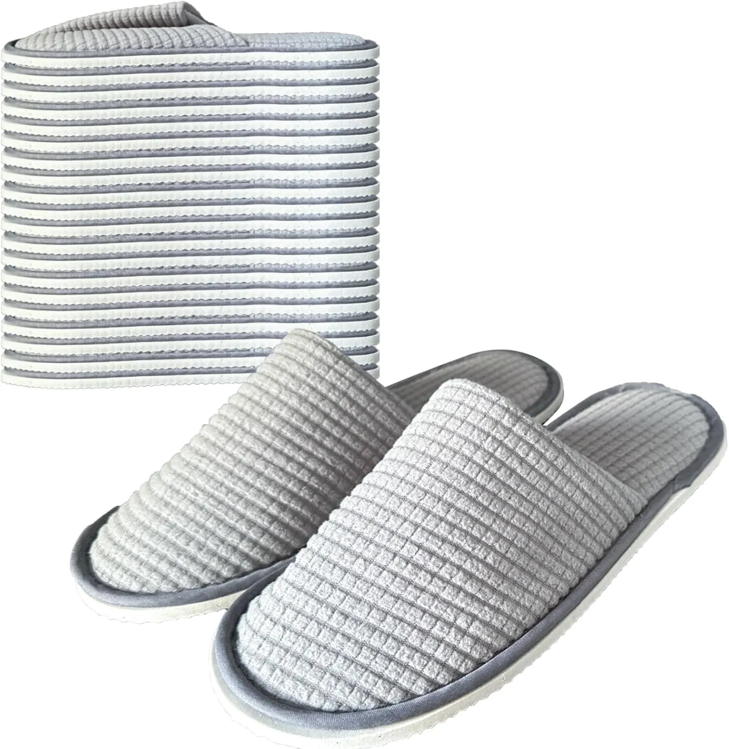 Anmerl 10 Pairs Spa Slippers for Women and Men, Universal Bulk Disposable Hotel Slippers, Non-Slip Washable Breathable Soft Comfortable House Slippers for Guest Wedding Party Travel