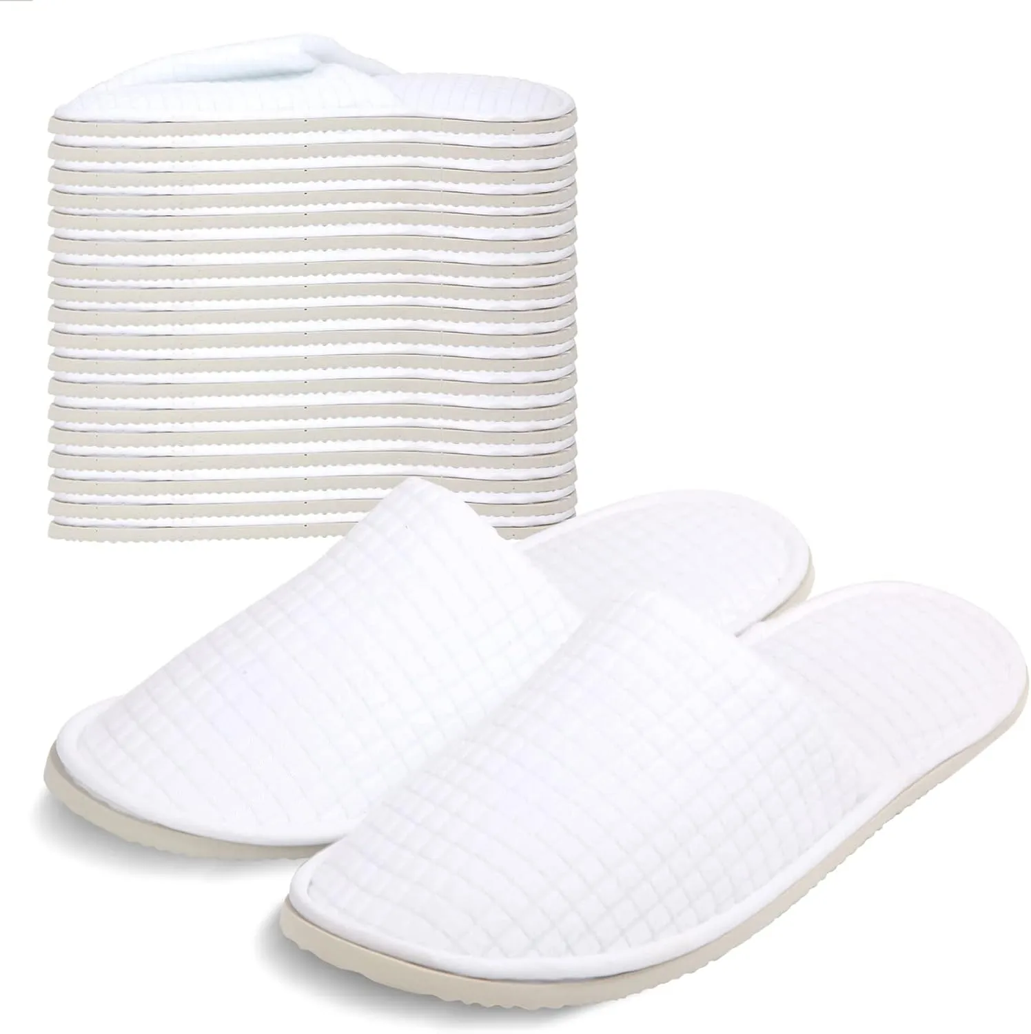 Anmerl 10 Pairs Spa Slippers for Women and Men, Universal Bulk Disposable Hotel Slippers, Non-Slip Washable Breathable Soft Comfortable House Slippers for Guest Wedding Party Travel