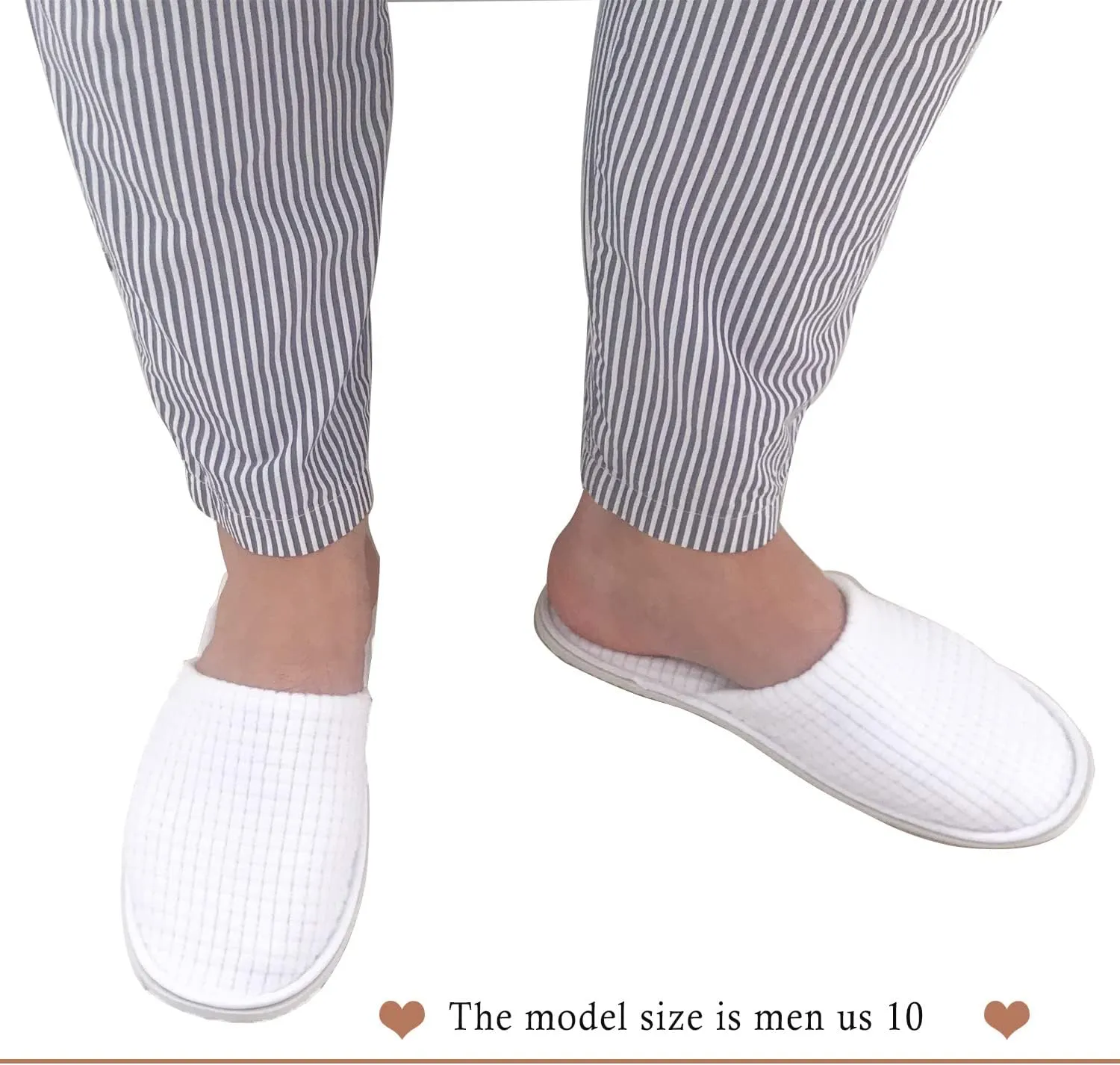 Anmerl 10 Pairs Spa Slippers for Women and Men, Universal Bulk Disposable Hotel Slippers, Non-Slip Washable Breathable Soft Comfortable House Slippers for Guest Wedding Party Travel
