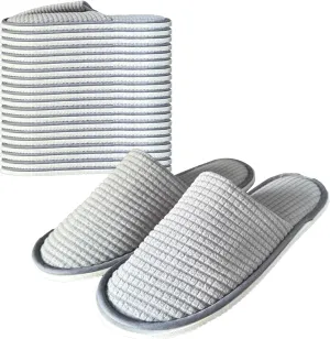 Anmerl 10 Pairs Spa Slippers for Women and Men, Universal Bulk Disposable Hotel Slippers, Non-Slip Washable Breathable Soft Comfortable House Slippers for Guest Wedding Party Travel