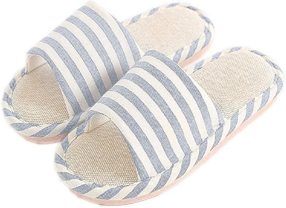 APIKA Women and Men's Comfortable Casual Cotton Flax Slipper Indoor Use