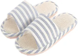 APIKA Women and Men's Comfortable Casual Cotton Flax Slipper Indoor Use