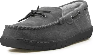 ARIAT Men's Indoor/Outdoor Warm Comfortable Harrison Moccasin Slippers with Genuine Suede Leather Upper