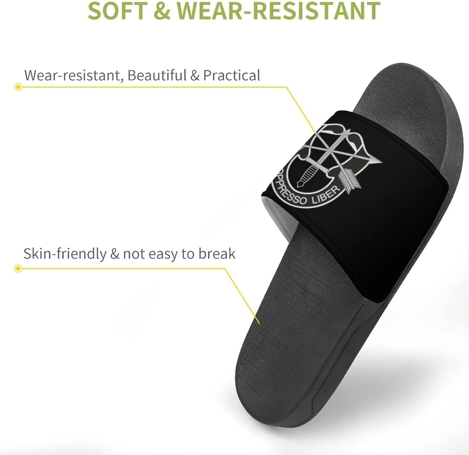 Army Special Forces Logo Funny Slide Sandals Non-Slip PVC Shower Slipper House Shoes Open Toe Slippers for Adult