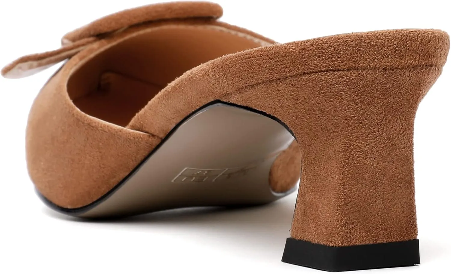 AUMOTE Women's Low Heel Mules Pointed Toe Kitten Heel Sandals Slip On Low Heeled Pump Solid Slippers for Dress Wedding Ladies Shoes 1.96 Inch