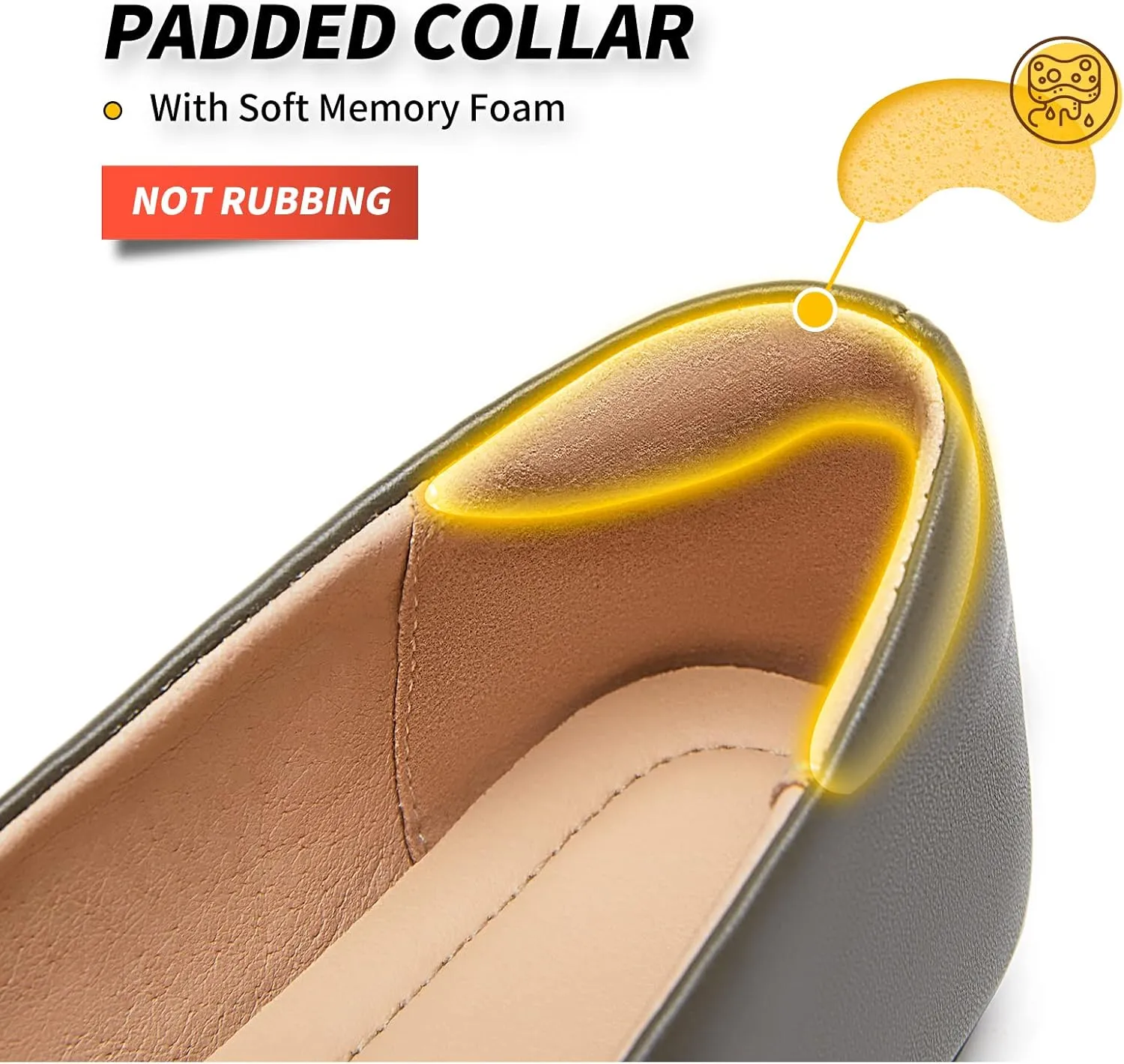 BABUDOG Women's Black Flats Shoes,White Dress Shoes for Women,Crimping Faux Suede Ballet Flats Comfortable