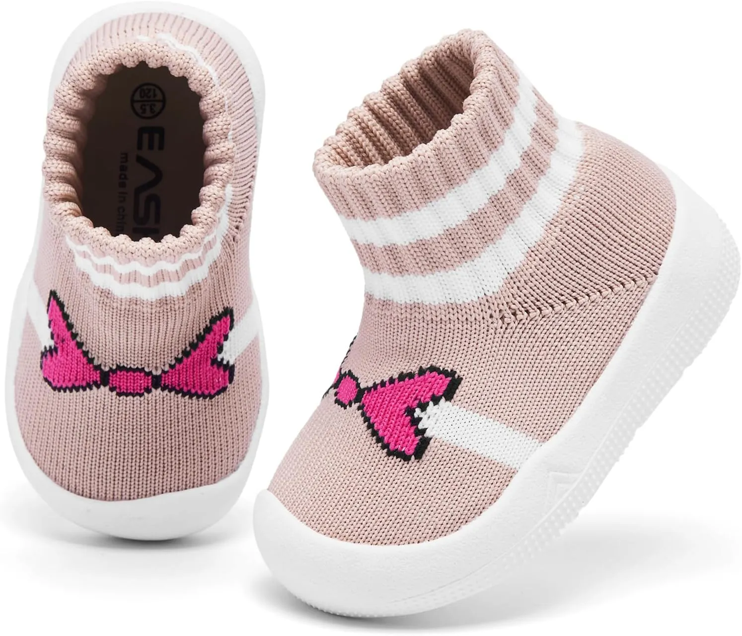 Baby Sock Shoes With Grip - Infant First Walker Shoes for Girls and Boys - Toddler Slipper Non Slip