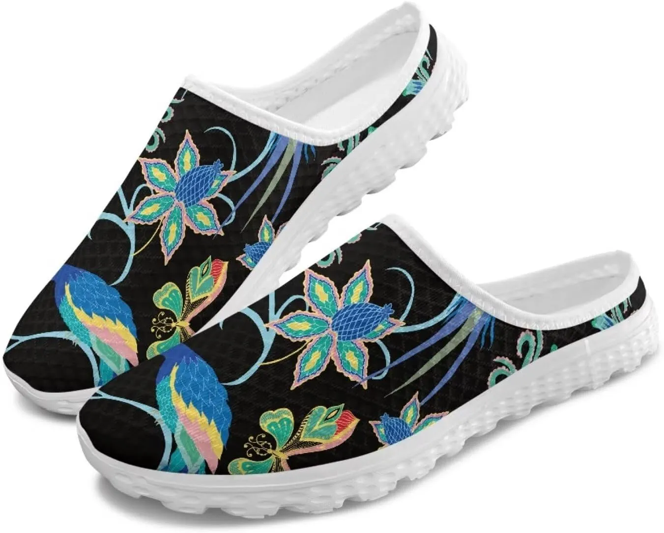 Backless Mesh Slip On Mule Shoes for Ladies - Light, Breathable, Non-Slip, Easy On-Off for Walking, Parties