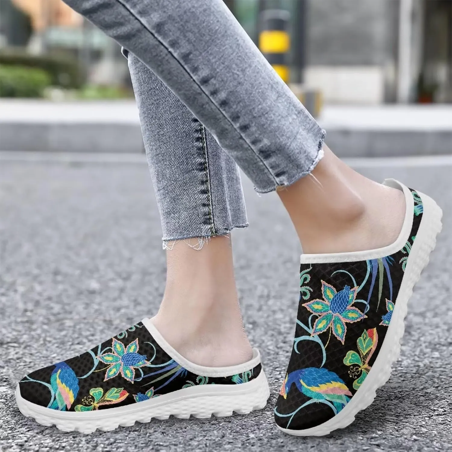 Backless Mesh Slip On Mule Shoes for Ladies - Light, Breathable, Non-Slip, Easy On-Off for Walking, Parties