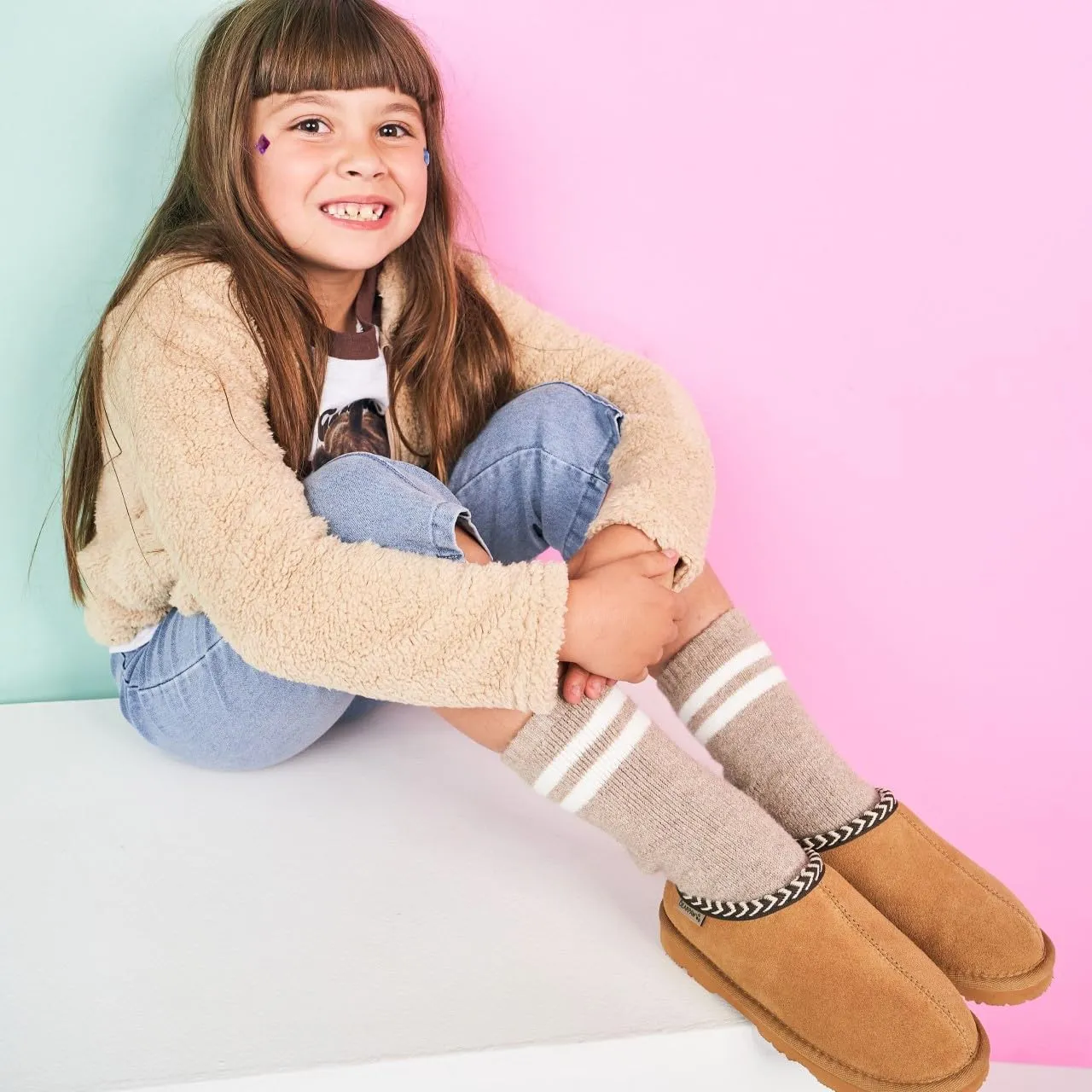 BEARPAW Tabitha Youth Slipper | Youth's Slippers | Youth's Shoes | Comfortable & Light-Weight