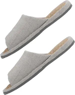 BESPORTBLE Cotton Linen Slippers Comfortable Summer Indoor Slippers Non-slip Lightweight