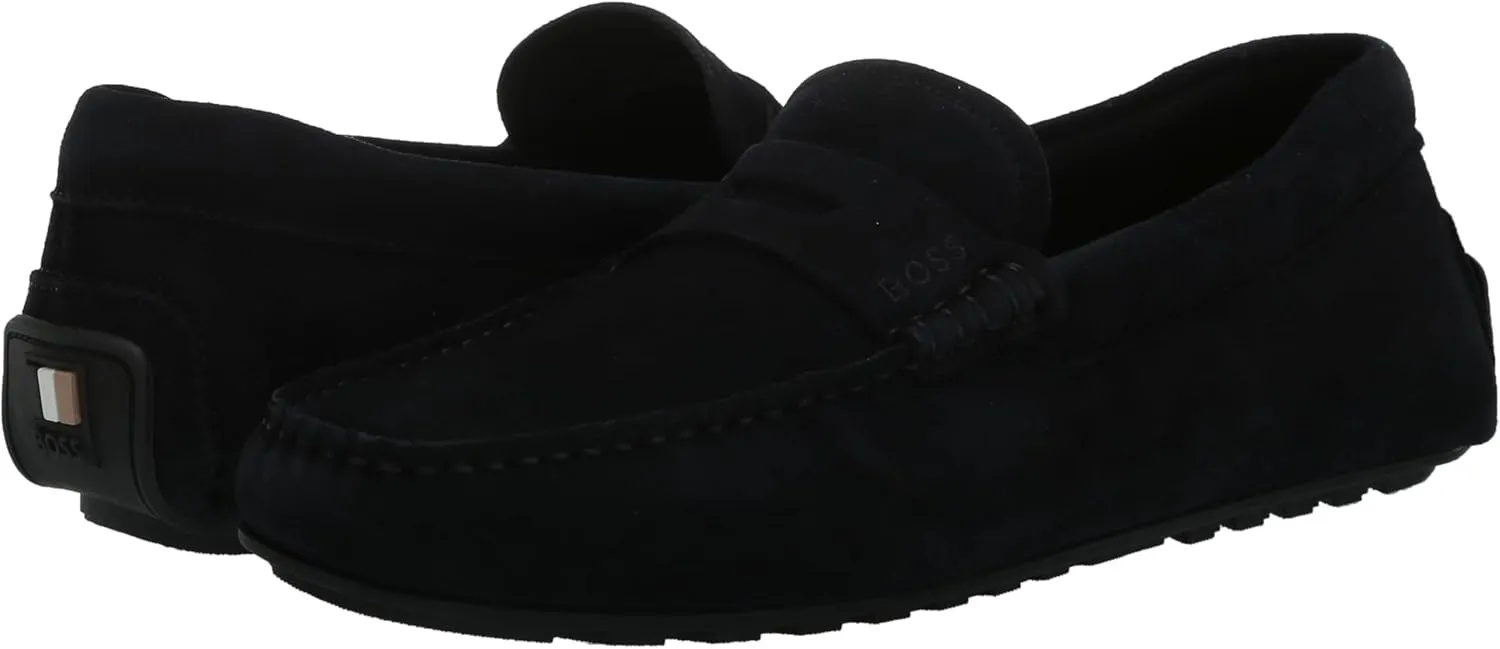 BOSS Men's Smooth Suede Slip on Drivers Loafer
