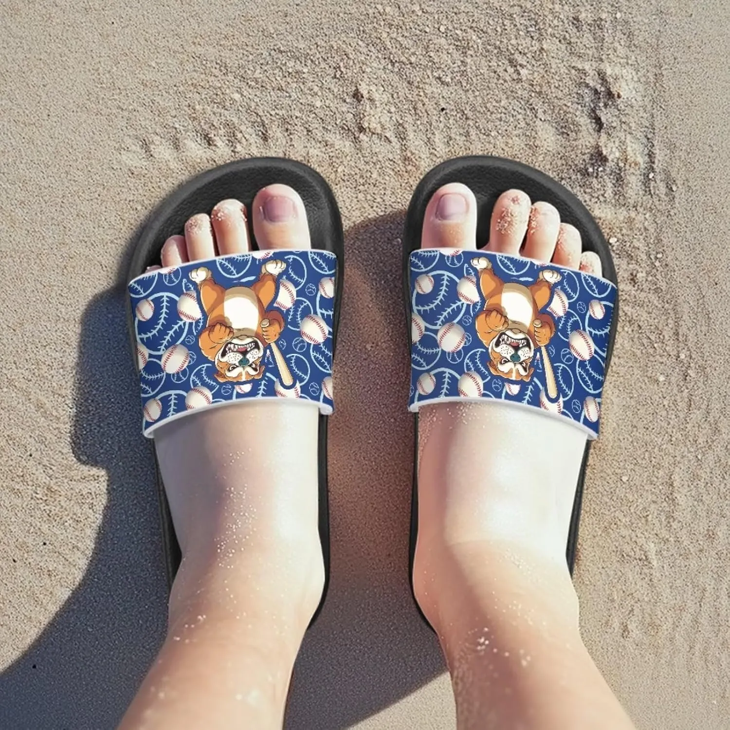 Boys Slide Sandals Non Slip Summer House Slippers Kids Slip-on Flip Flops Cusual Beach Sandal