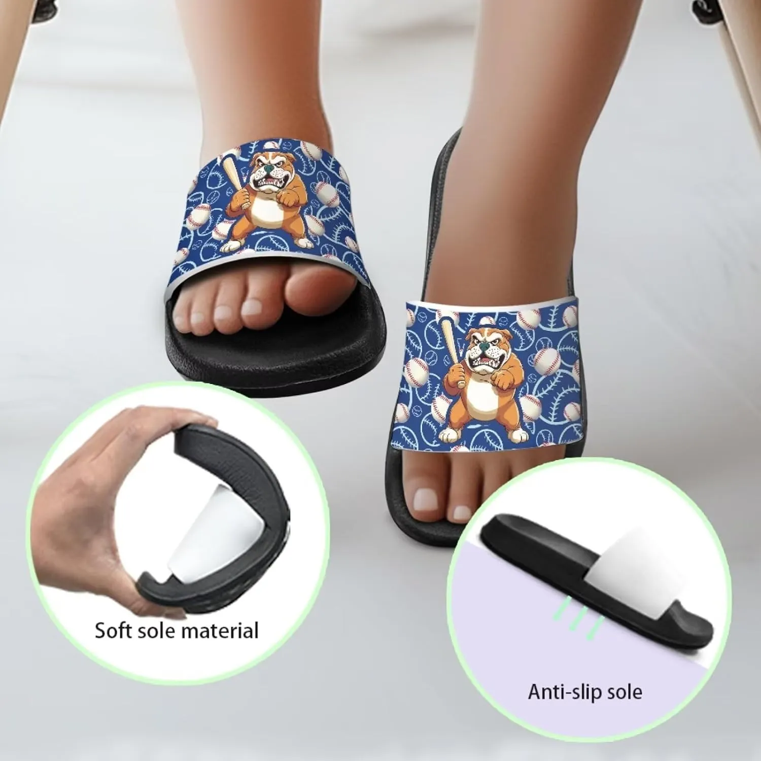 Boys Slide Sandals Non Slip Summer House Slippers Kids Slip-on Flip Flops Cusual Beach Sandal