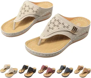 Breathable Mesh Sports Sandals With Non-Slip Sole, Comfortable Ladies Orthopedic Platform Wedge Flip Flops, Anti-Slip Sole