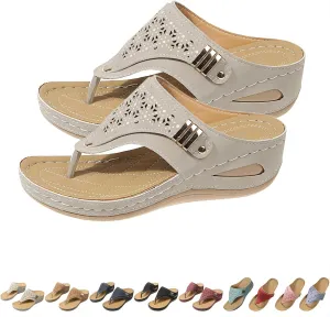 Breathable Mesh Sports Sandals With Non-Slip Sole, Women Wedges Thick-Soled Flip-Flops, Open Toe Casual Slipper