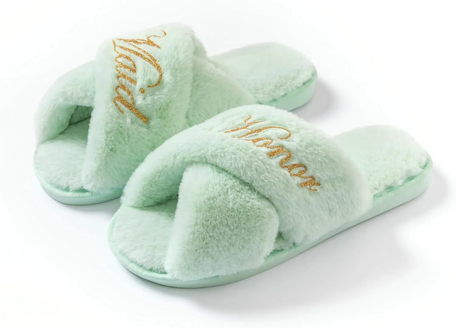 Bridal Slipper - Bridesmaid & Bachelorette Gifts - Forest Green - Bridal Shower