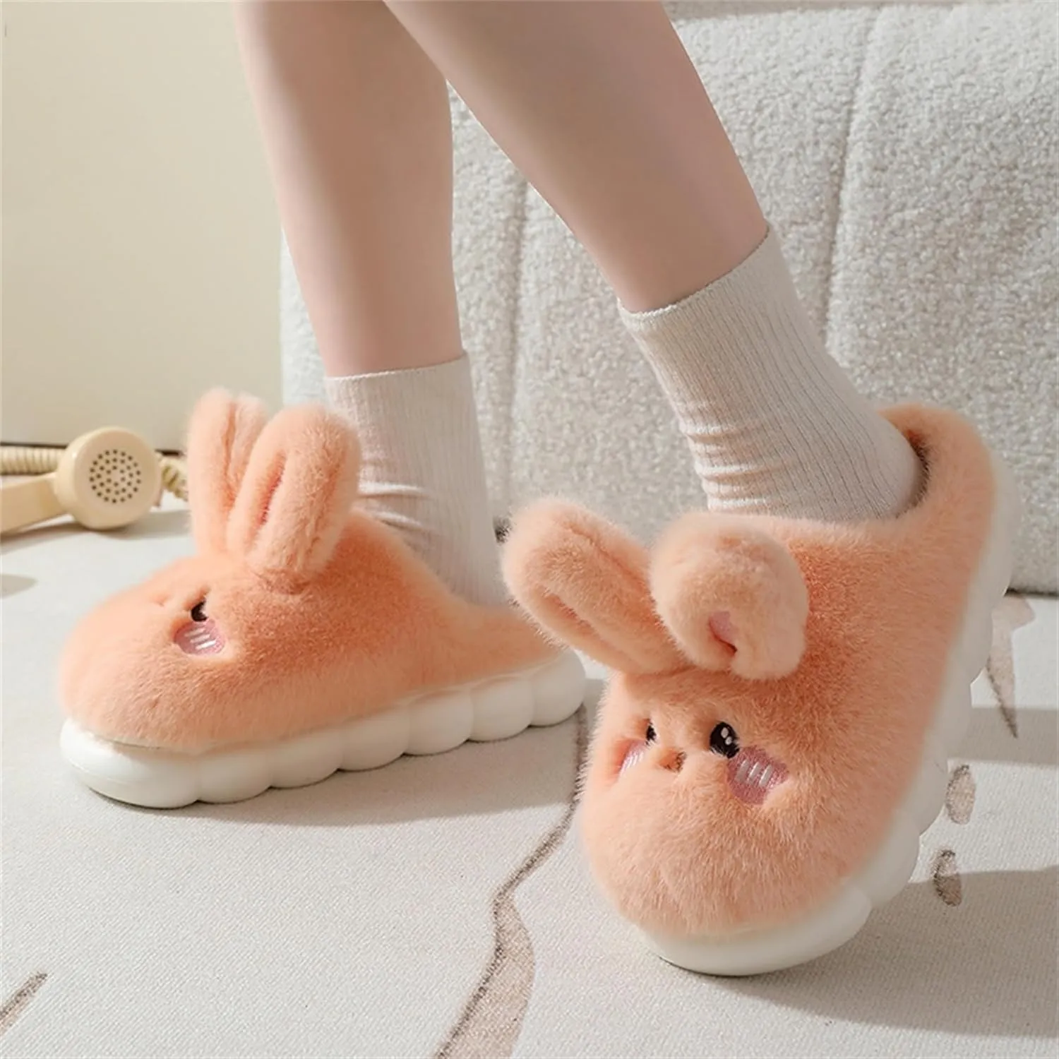 Bunny Cotton Slippers - Home Cartoon Slippers for Men & Women