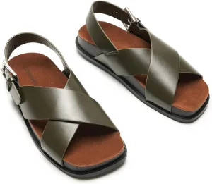C. Paravano Women Sandals,Comfortable Dressy Flat Slides Summer Sandals with Arch Support for Walking Beach Casual Adjustable Buckle Slip-Ons Fashion Shoes
