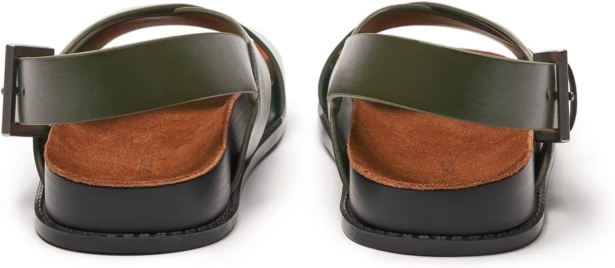 C. Paravano Women Sandals,Comfortable Dressy Flat Slides Summer Sandals with Arch Support for Walking Beach Casual Adjustable Buckle Slip-Ons Fashion Shoes