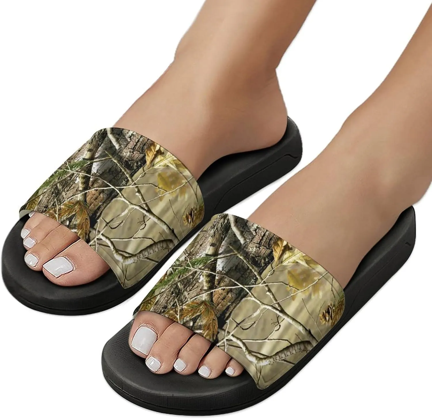 Camouflage Hunting Forests House Slippers for Women Men Shower Slides Bathroom Sandals