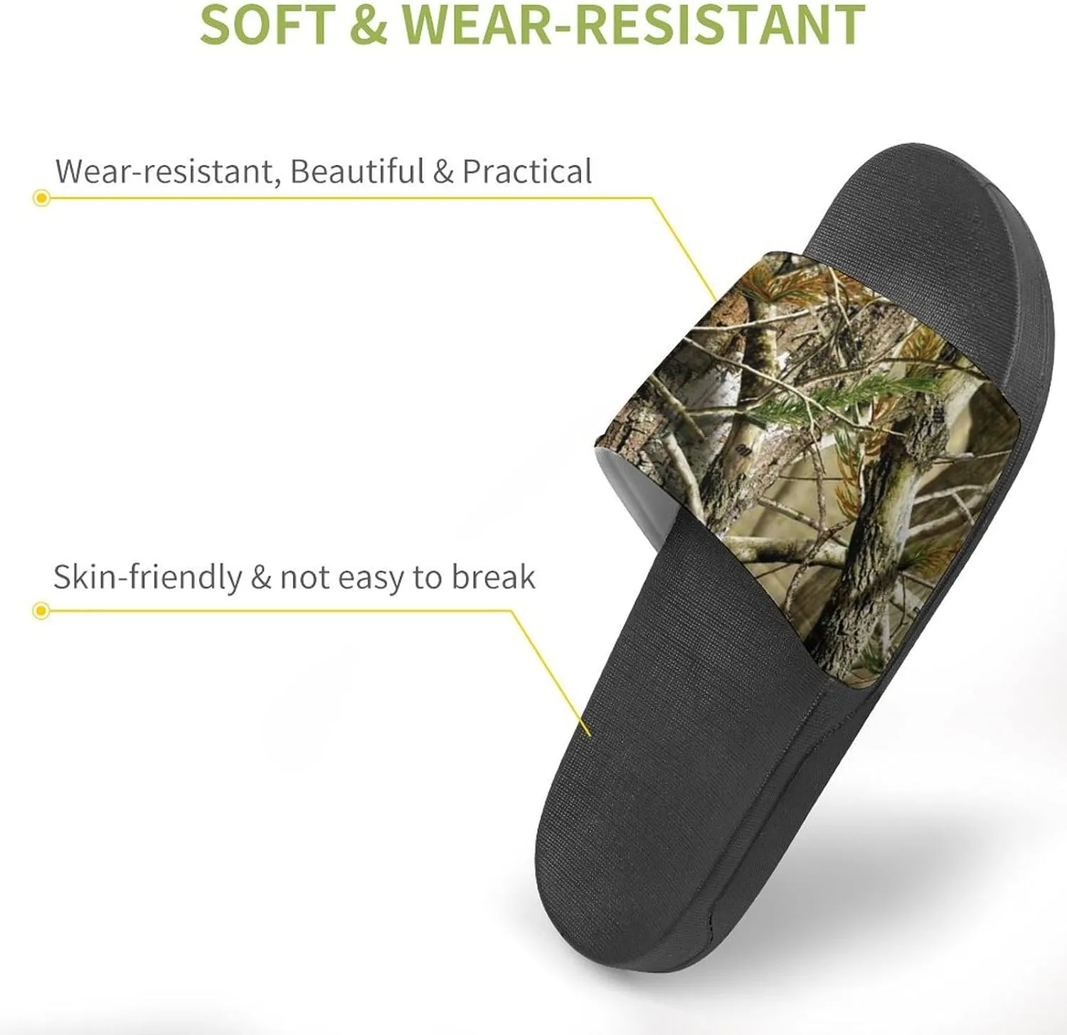 Camouflage Hunting Forests House Slippers for Women Men Shower Slides Bathroom Sandals