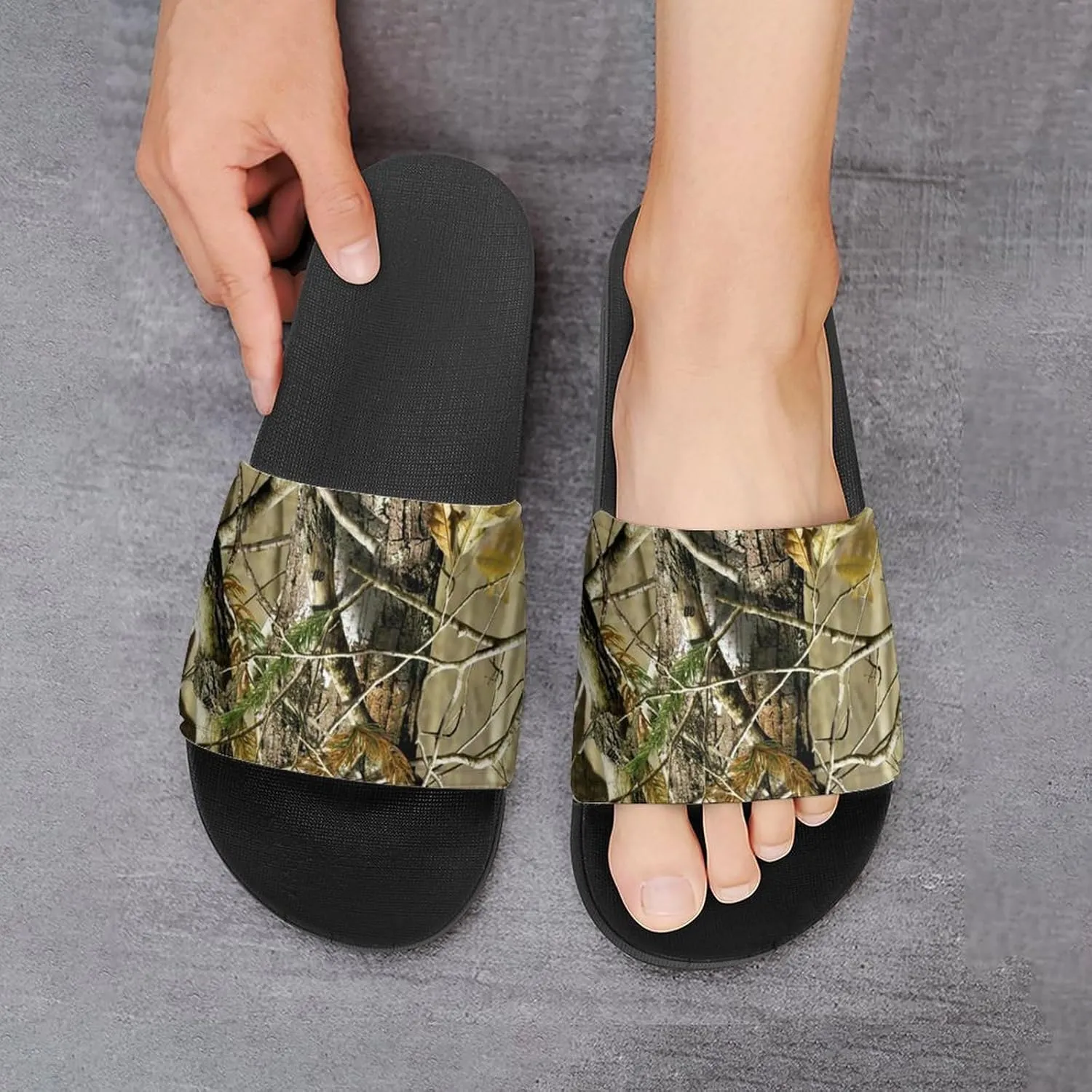 Camouflage Hunting Forests House Slippers for Women Men Shower Slides Bathroom Sandals