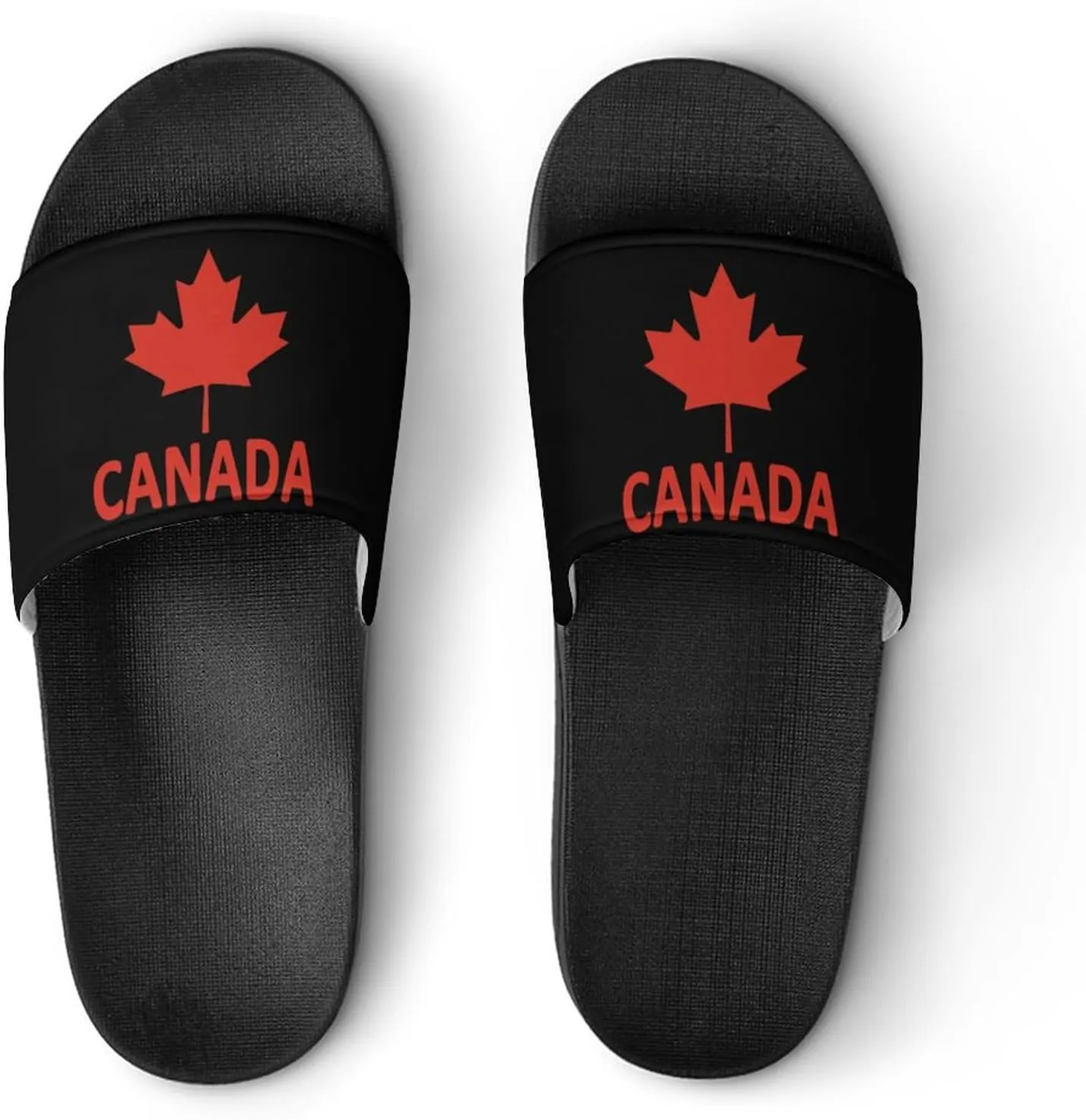 Canada Flag Maple Funny Slide Sandals Non-Slip PVC Shower Slipper House Shoes Open Toe Slippers for Adult