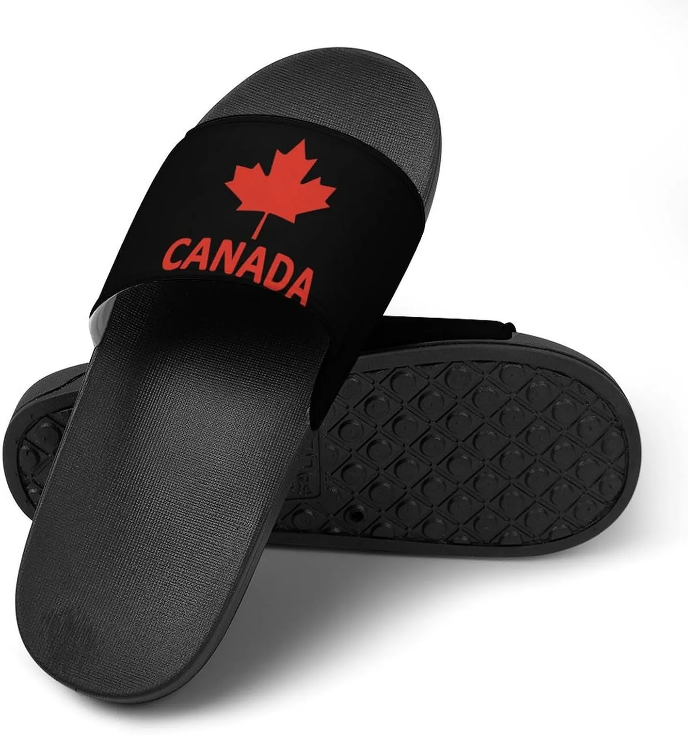 Canada Flag Maple Funny Slide Sandals Non-Slip PVC Shower Slipper House Shoes Open Toe Slippers for Adult