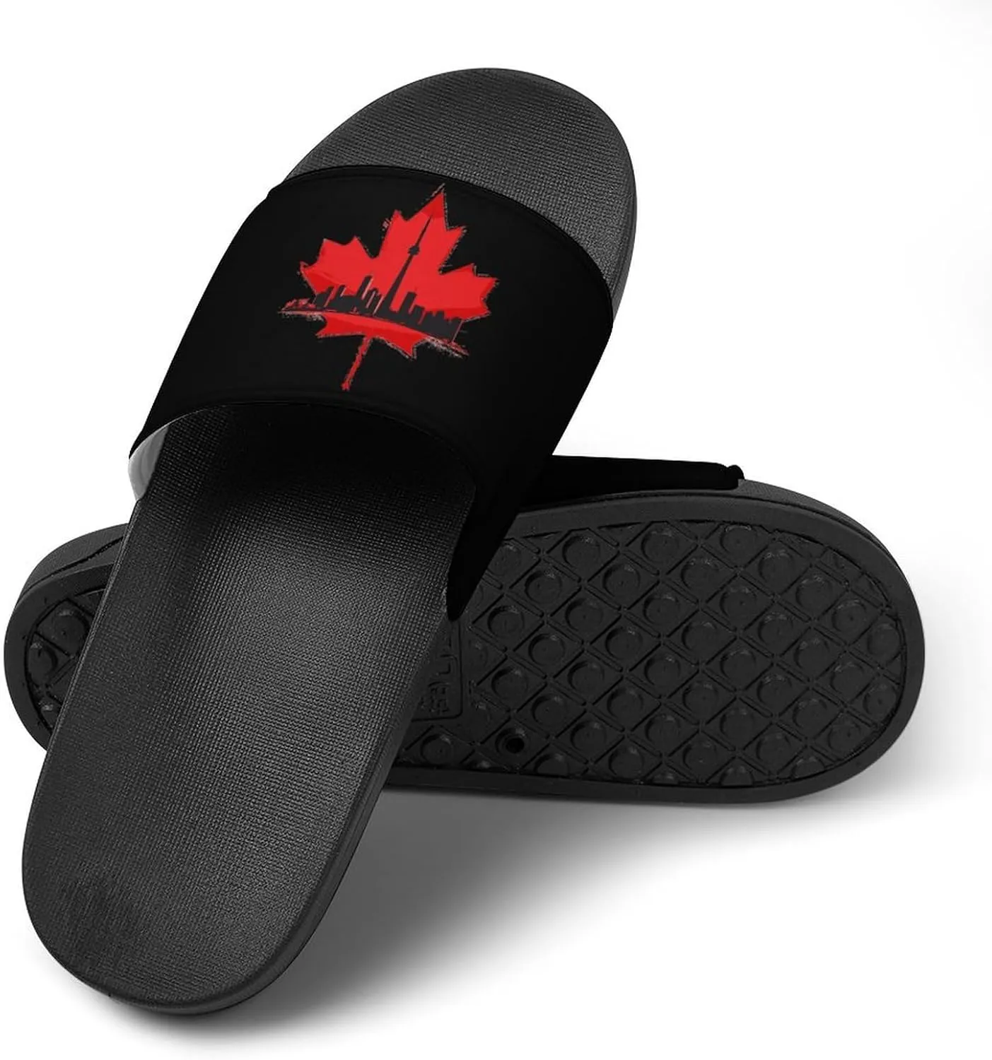 Canada Maple Leaf Skyline Women's House Sandals Non Slide Bathroom Beach Slippers for Men
