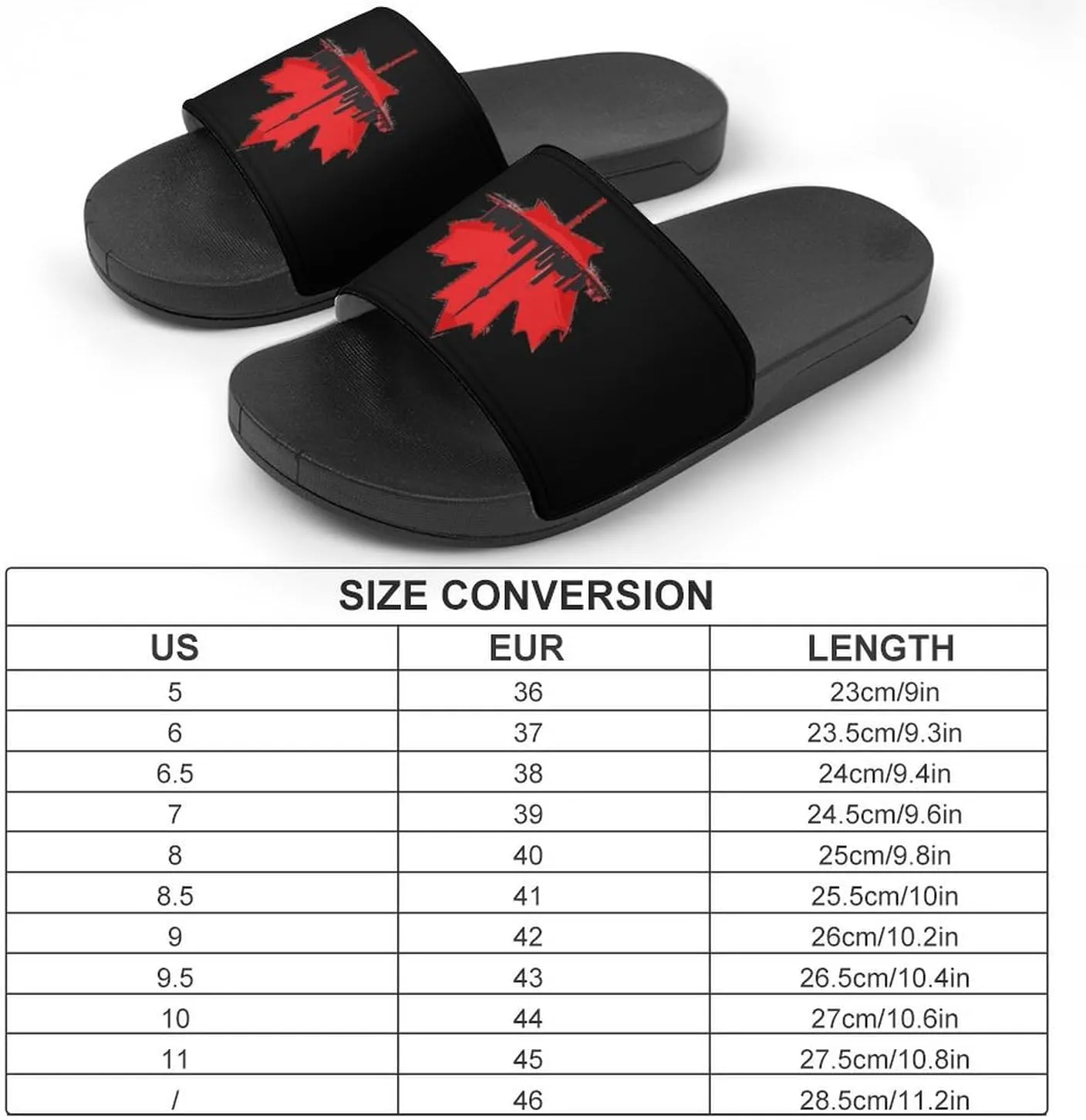 Canada Maple Leaf Skyline Women's House Sandals Non Slide Bathroom Beach Slippers for Men