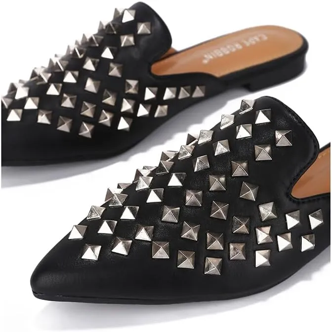 Cape Robbin Sierra Rhinestone Gem Pointy Toe Mule Flats (Sierra)